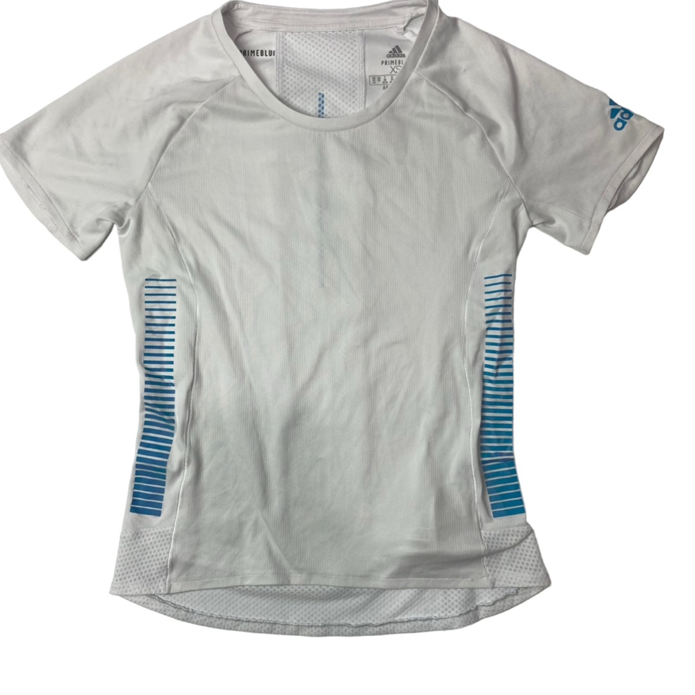 Adidas Primeblue Aeroready short sleeve top athletic reflective white XS